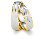 Partnerring 750/18K witgoud, 750/18K geel goud