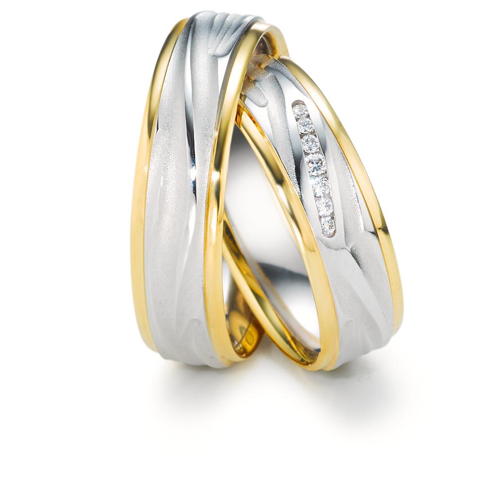 Partnerring 750/18K witgoud, 750/18K geel goud