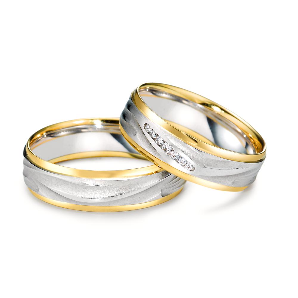 Partnerring 750/18K witgoud, 750/18K geel goud