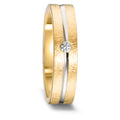 Partnerring 750/18K geel goud, 750/18K witgoud Diamant 0.03 ct, w-si
