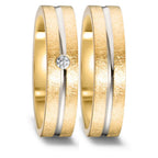 Partnerring 750/18K geel goud, 750/18K witgoud Diamant 0.03 ct, w-si