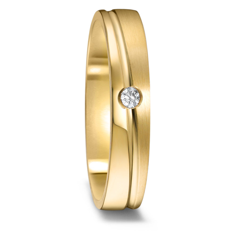 Partnerring 750/18K geel goud Diamant 0.03 ct, w-si