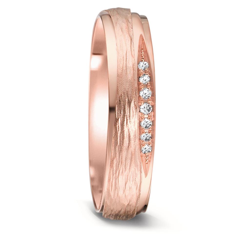 Partnerring 750/18K roségoud Diamant 0.048 ct, 7 Steen, tw-si