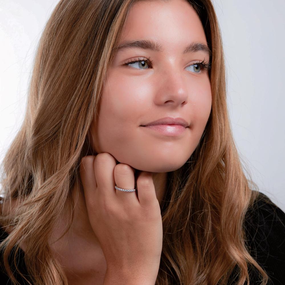 Memory ring Zilver Zirkonia 12 Steen Gerhodineerd