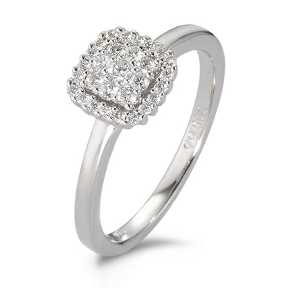 Ring 750/18K witgoud Diamant wit, 0.25 ct, 29 Steen, [Brillant], w-si