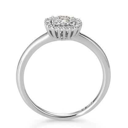 Ring 750/18K witgoud Diamant wit, 0.25 ct, 29 Steen, [Brillant], w-si