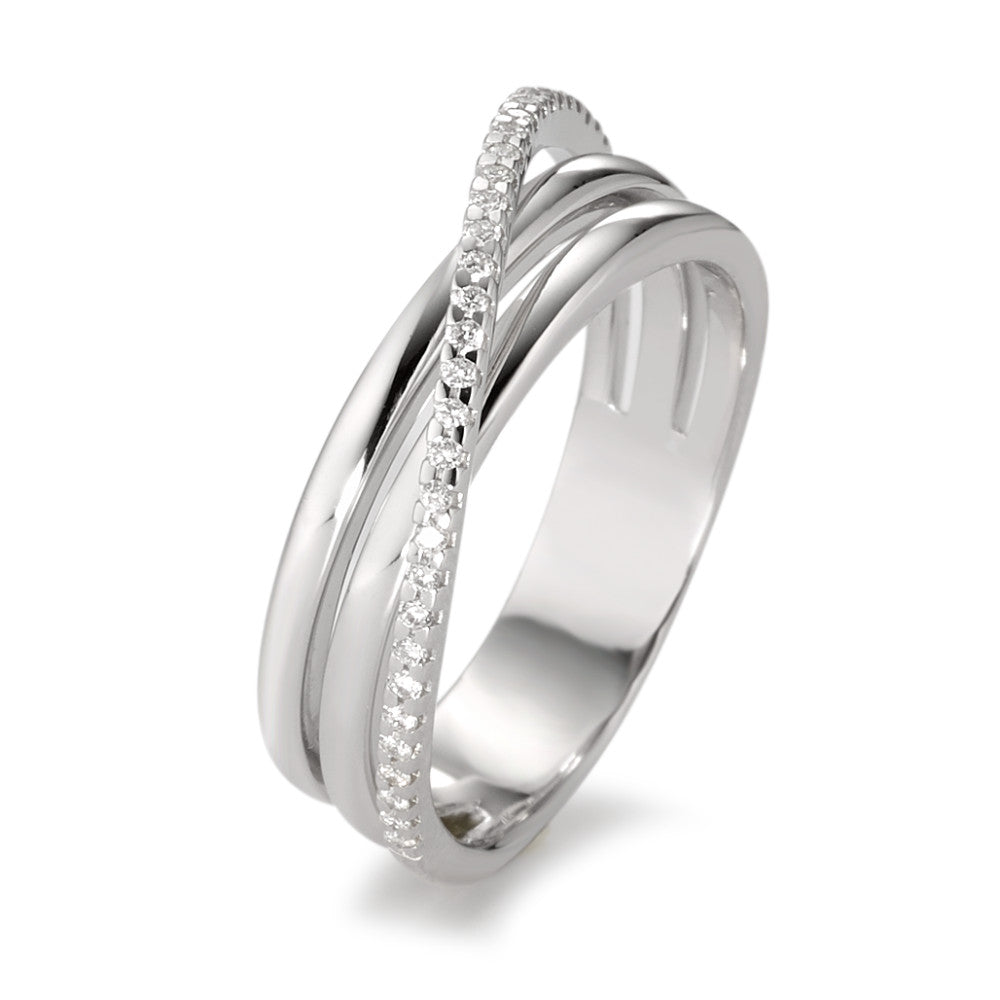 Ring 750/18K witgoud Diamant wit, 0.14 ct, 33 Steen, [Brillant], w-si