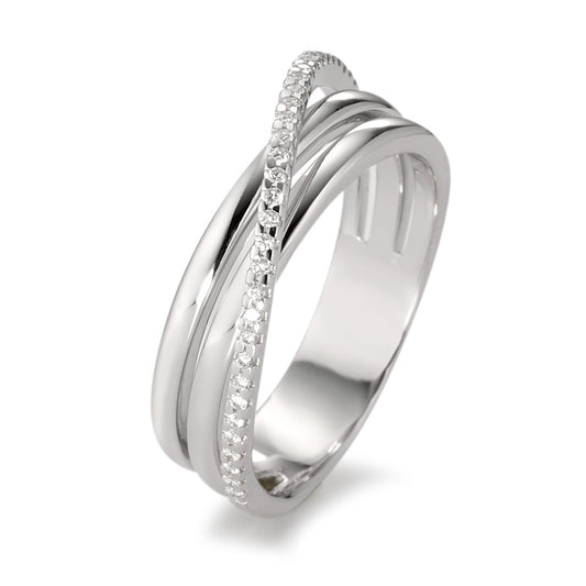 Ring 750/18K witgoud Diamant wit, 0.14 ct, 33 Steen, [Brillant], w-si