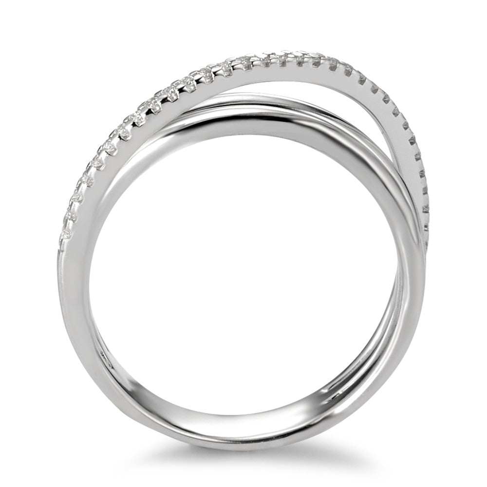 Ring 750/18K witgoud Diamant wit, 0.14 ct, 33 Steen, [Brillant], w-si
