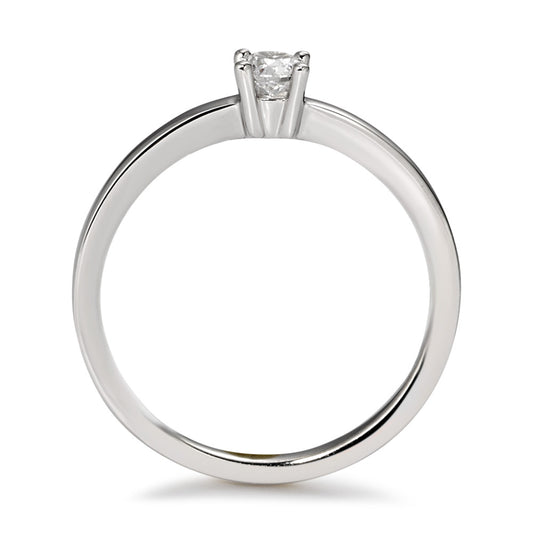 Solitaire ring 750/18K witgoud Diamant wit, 0.20 ct, [Brillant], w-si