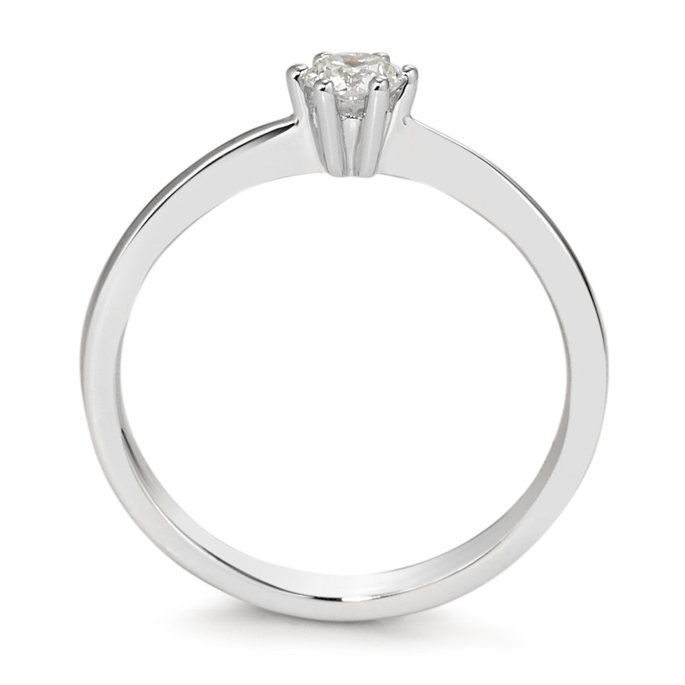 Solitaire ring 750/18K witgoud Diamant wit, 0.20 ct, [Brillant], w-si