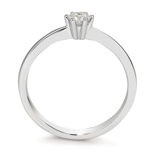 Solitaire ring 750/18K witgoud Diamant wit, 0.20 ct, [Brillant], w-si