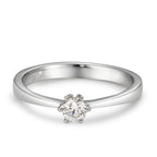 Solitaire ring 750/18K witgoud Diamant wit, 0.20 ct, [Brillant], w-si