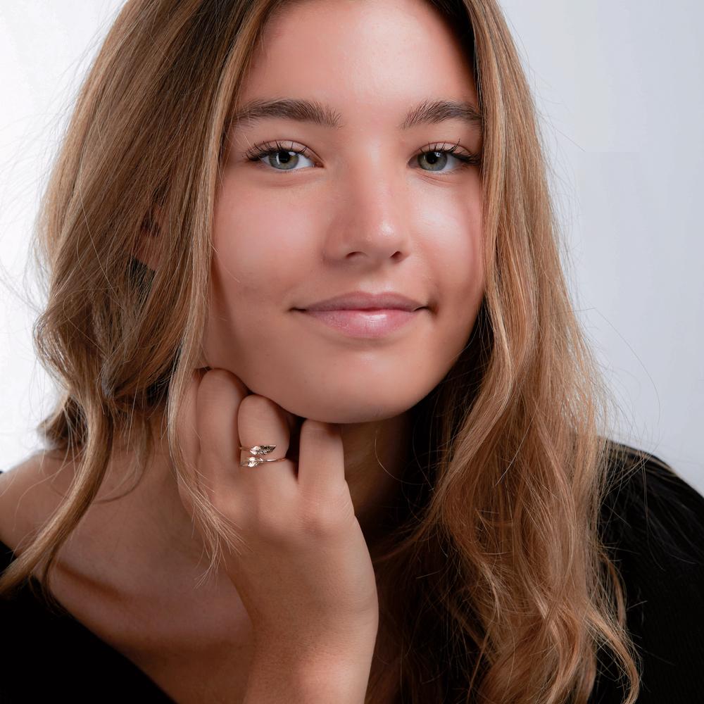 Ring Brons Geel Verguld Veer