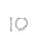 Scharnier oorringen creolen 750/18K witgoud Diamant 0.14 ct, 28 Steen, w-si
