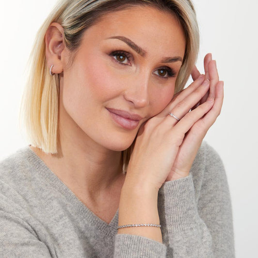 Ring 750/18K witgoud Diamant 0.17 ct, 15 Steen, w-si