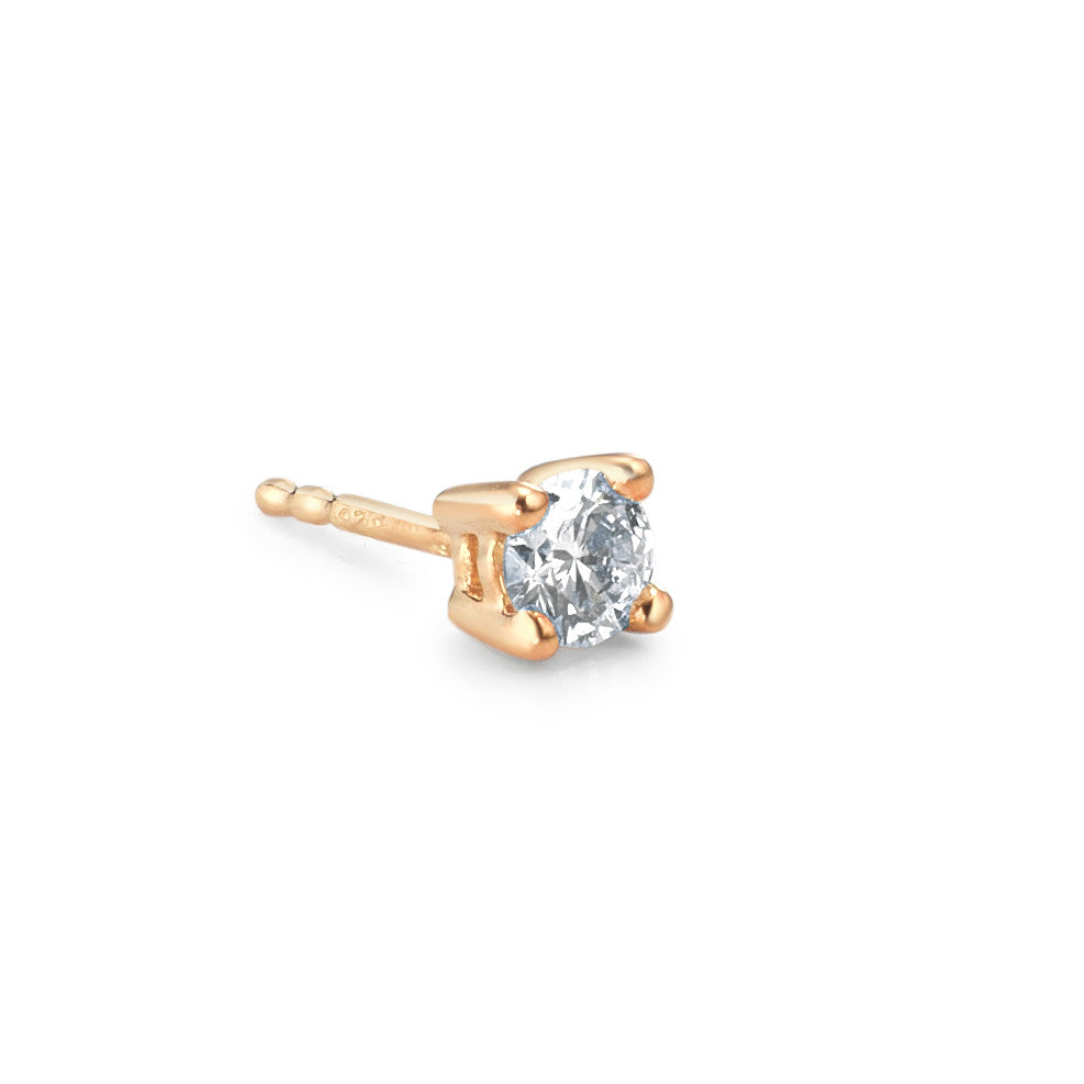 Oorknop 1 stuk 750/18K geel goud Diamant 0.25 ct, w-si