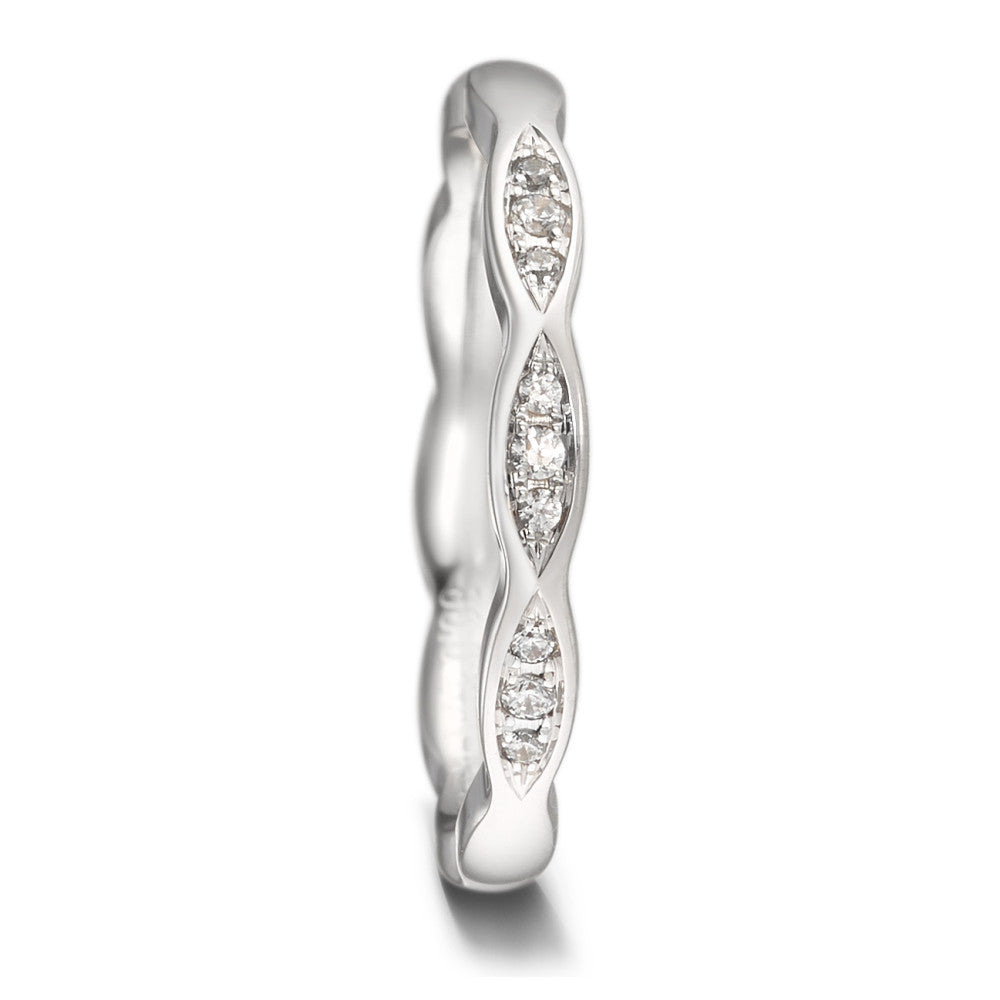 Partnerring 750/18K witgoud Diamant 0.06 ct, 9 Steen, tw-vsi