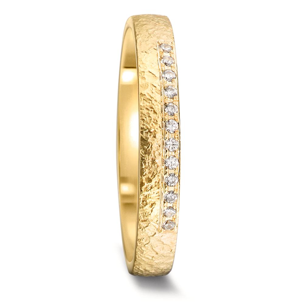 Partnerring 750/18K geel goud Diamant 0.06 ct, 12 Steen, tw-vsi