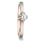 Solitaire ring 750/18K rood goud, 750/18K witgoud Diamant 0.25 ct, tw-vsi