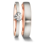 Solitaire ring 750/18K rood goud, 750/18K witgoud Diamant 0.25 ct, tw-vsi