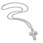 Collier met hanger Roestvrijstaal Kruis 55 cm