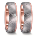 Partnerring 999 Tantaal, 585/14K roségoud Diamant 0.03 ct, w-si