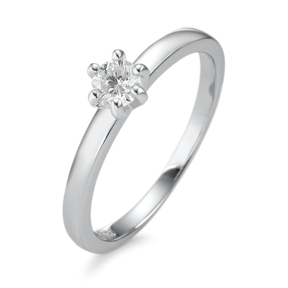 Solitaire ring 750/18K witgoud Diamant wit, 0.25 ct, [Brillant], w-si