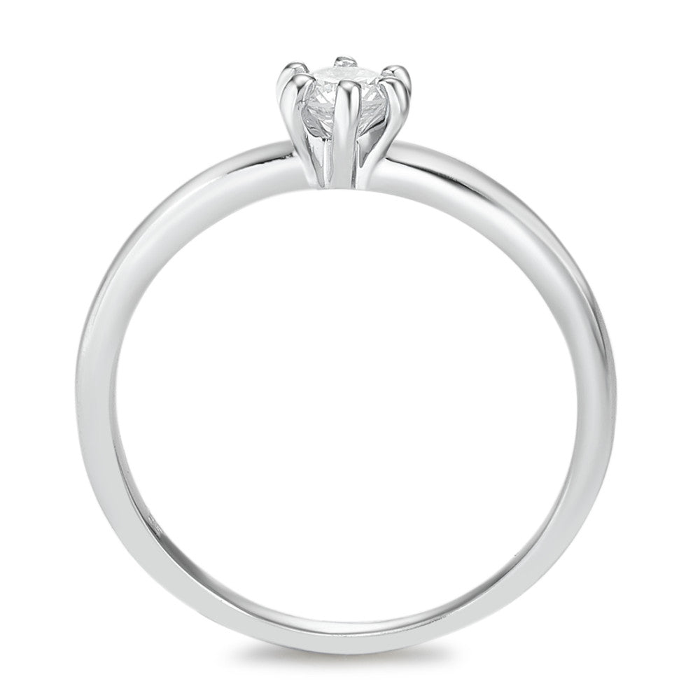 Solitaire ring 750/18K witgoud Diamant wit, 0.25 ct, [Brillant], w-si