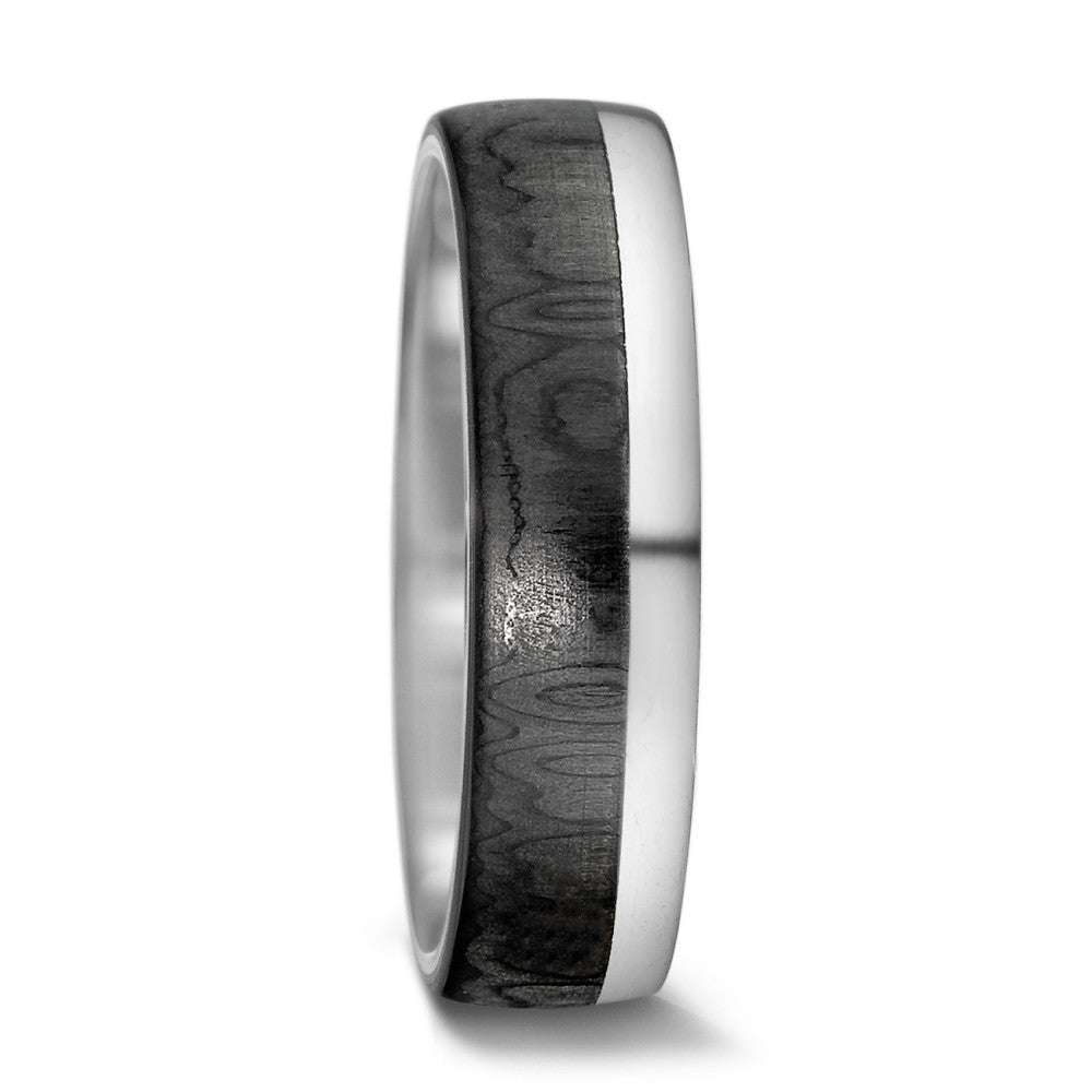 Partnerring 585/14K witgoud, Carbon