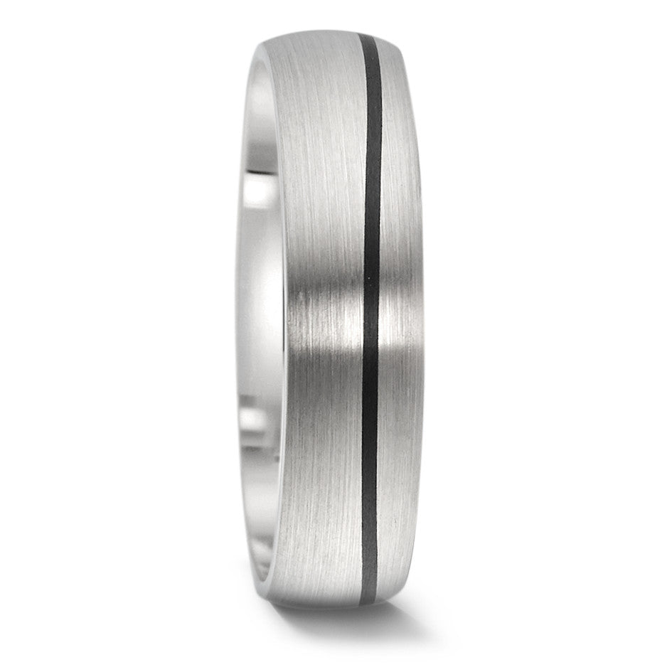 Partnerring 585/14K witgoud, Carbon