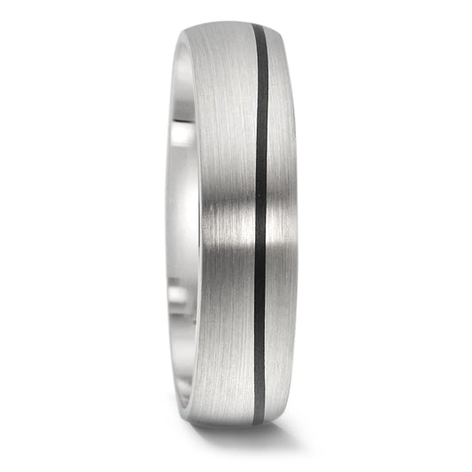 Partnerring 585/14K witgoud, Carbon