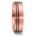 Partnerring 585/14K rood goud, Carbon
