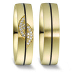 Partnerring 585/14K geel goud, Carbon