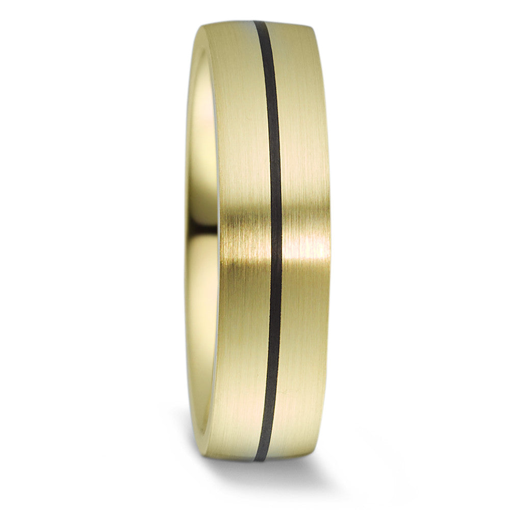 Partnerring 585/14K geel goud, Carbon