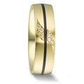 Partnerring 585/14K geel goud, Carbon Diamant 0.048 ct, 6 Steen, w-si
