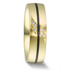 Partnerring 585/14K geel goud, Carbon Diamant 0.048 ct, 6 Steen, w-si