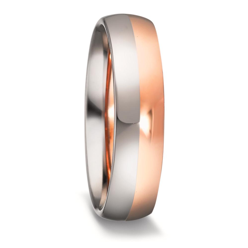 Partnerring 750/18K witgoud, 750/18K roségoud