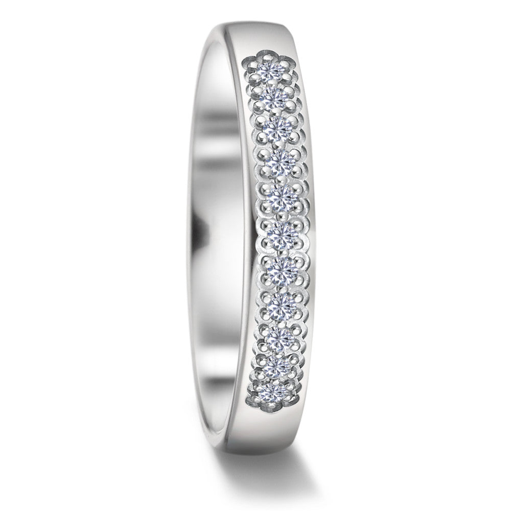 Partnerring 750/18K witgoud Diamant 0.11 ct, 11 Steen, tw-vsi