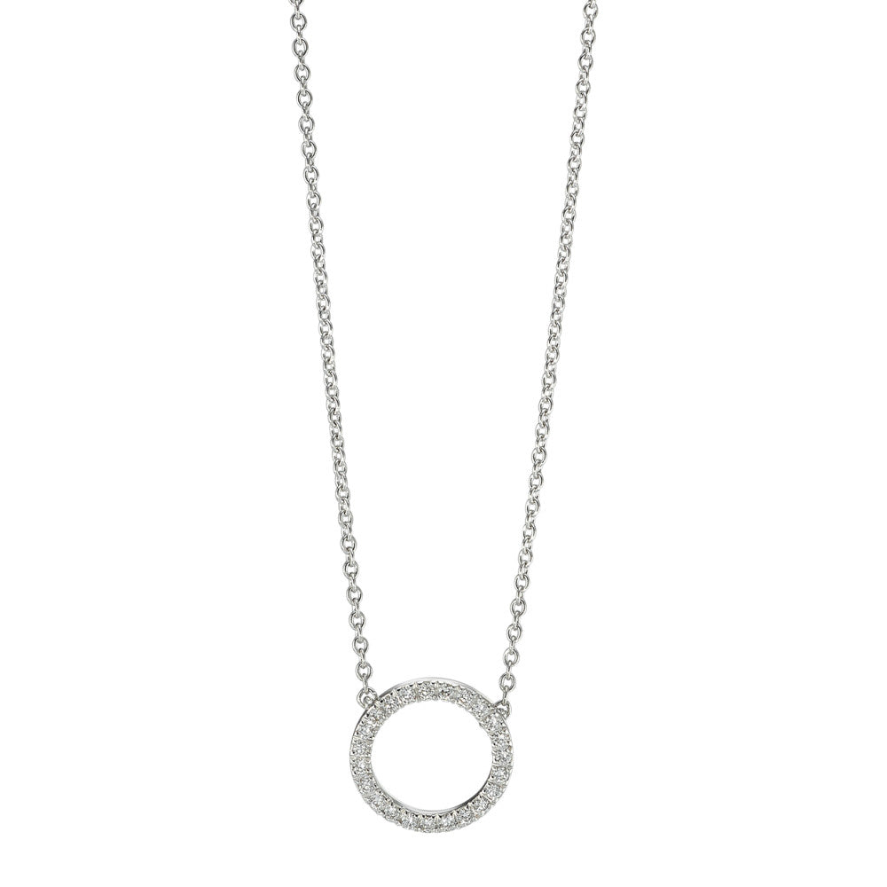 Collier 750/18K witgoud Diamant 0.115 ct, w-si 42 cm Ø10 mm