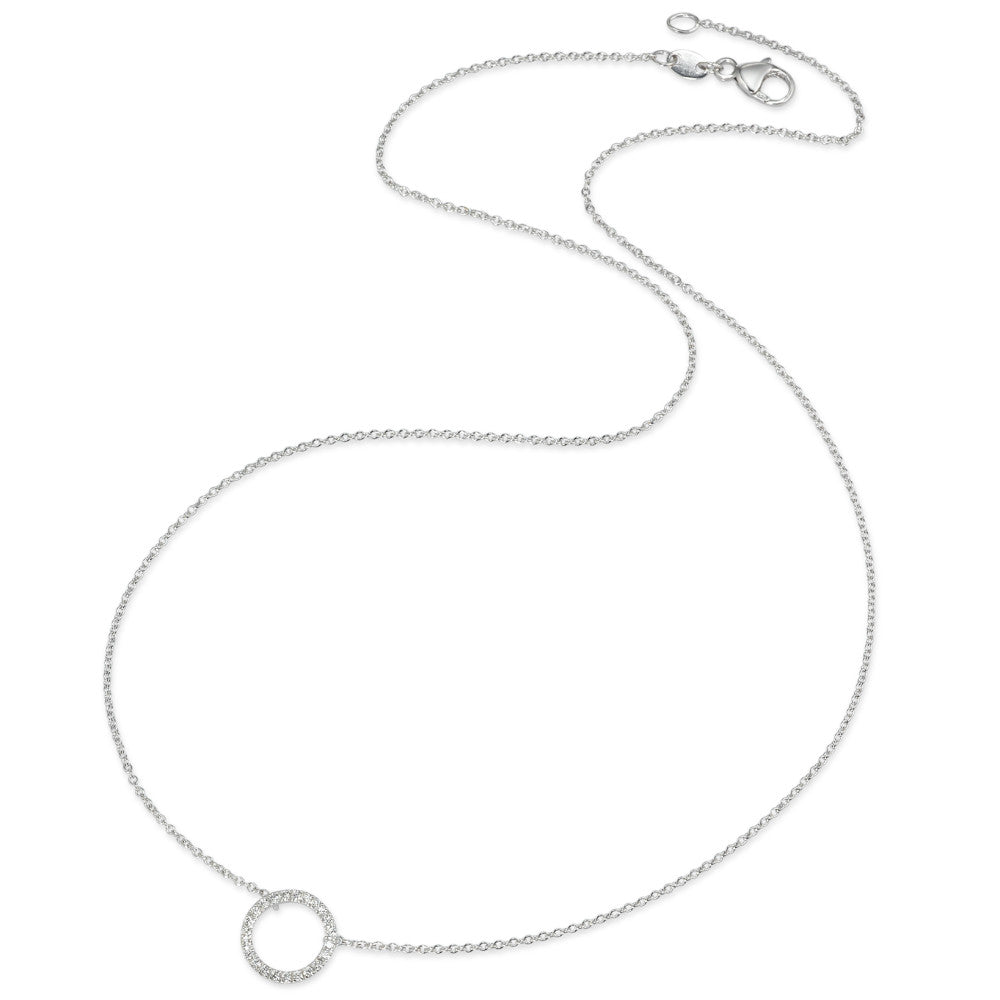 Collier 750/18K witgoud Diamant 0.115 ct, w-si 42 cm Ø10 mm