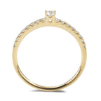 Solitaire ring 750/18K geel goud Diamant 0.25 ct, 17 Steen, w-si