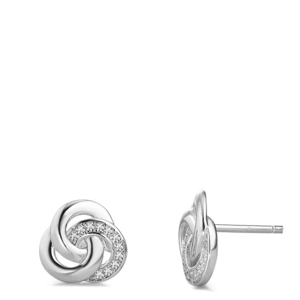 Oorknoppen Zilver Zirkonia Gerhodineerd Ø10 mm