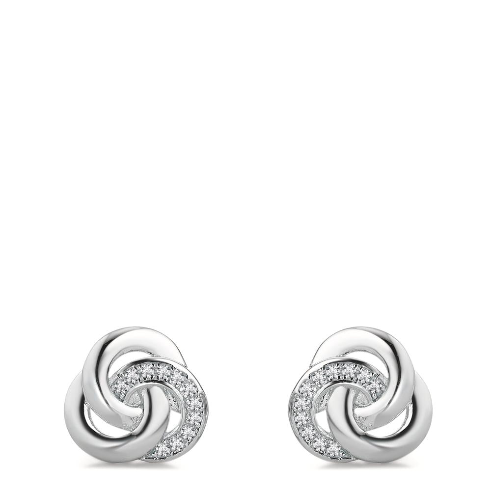 Oorknoppen Zilver Zirkonia Gerhodineerd Ø10 mm