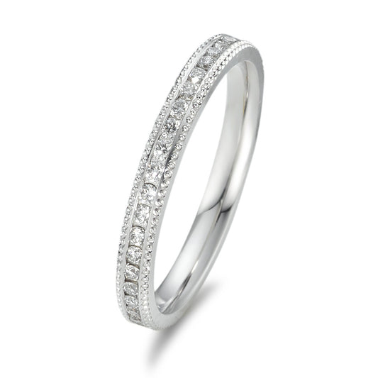 Memory ring 750/18K witgoud Diamant 0.41 ct, 41 Steen, w-si