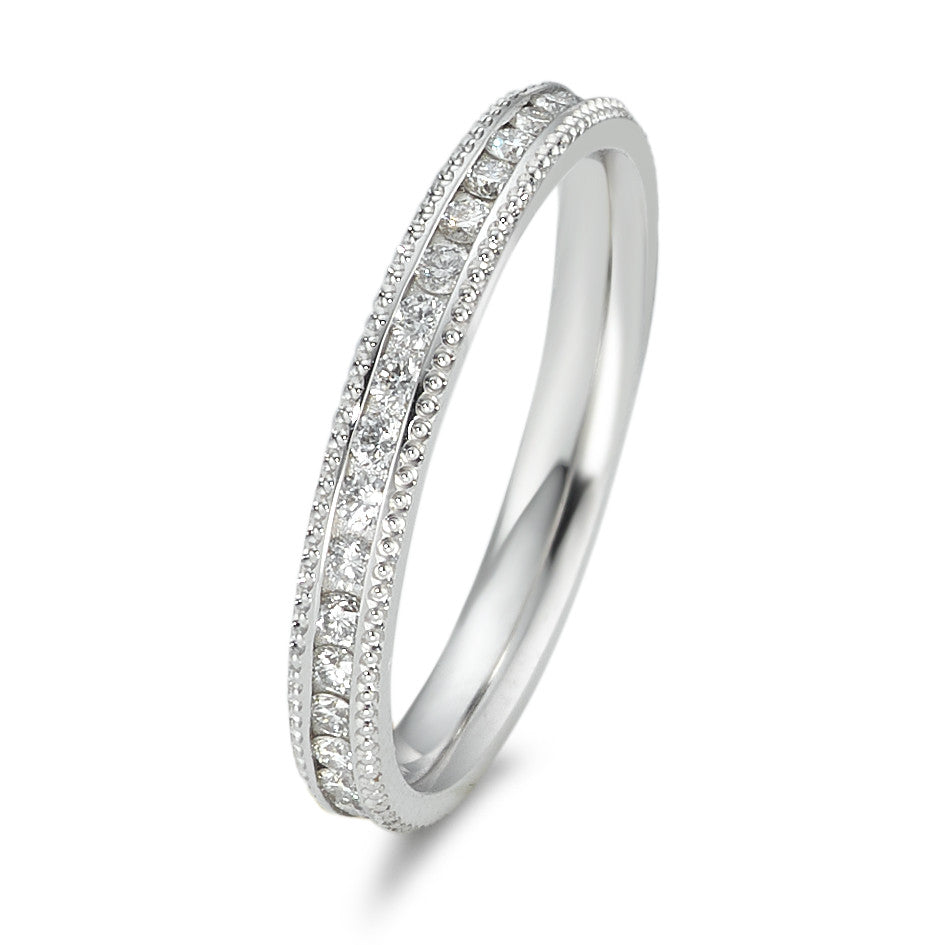 Memory ring 750/18K witgoud Diamant 0.532 ct, 38 Steen, w-si