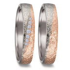 Partnerring 750/18K witgoud, 750/18K roségoud