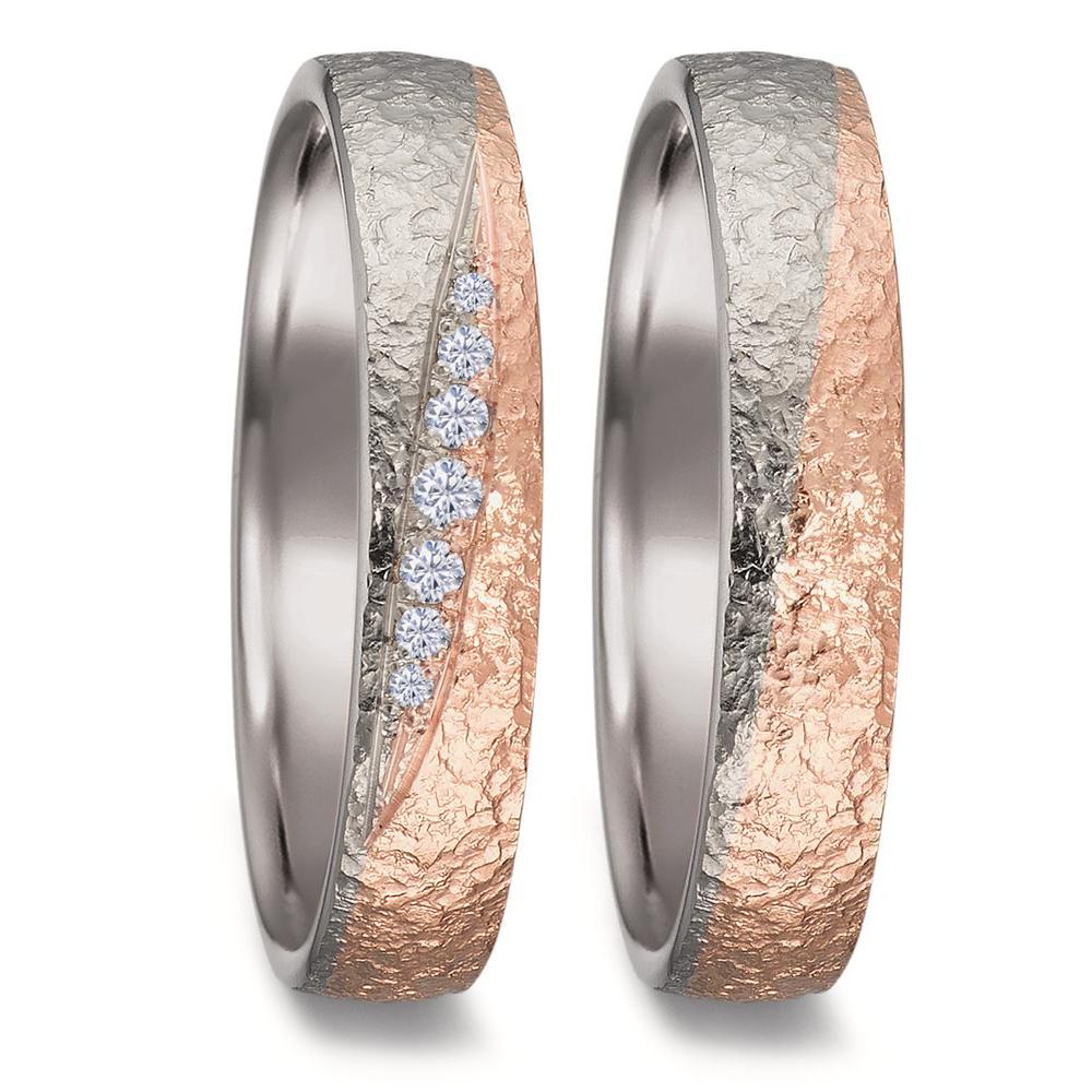 Partnerring 750/18K witgoud, 750/18K roségoud