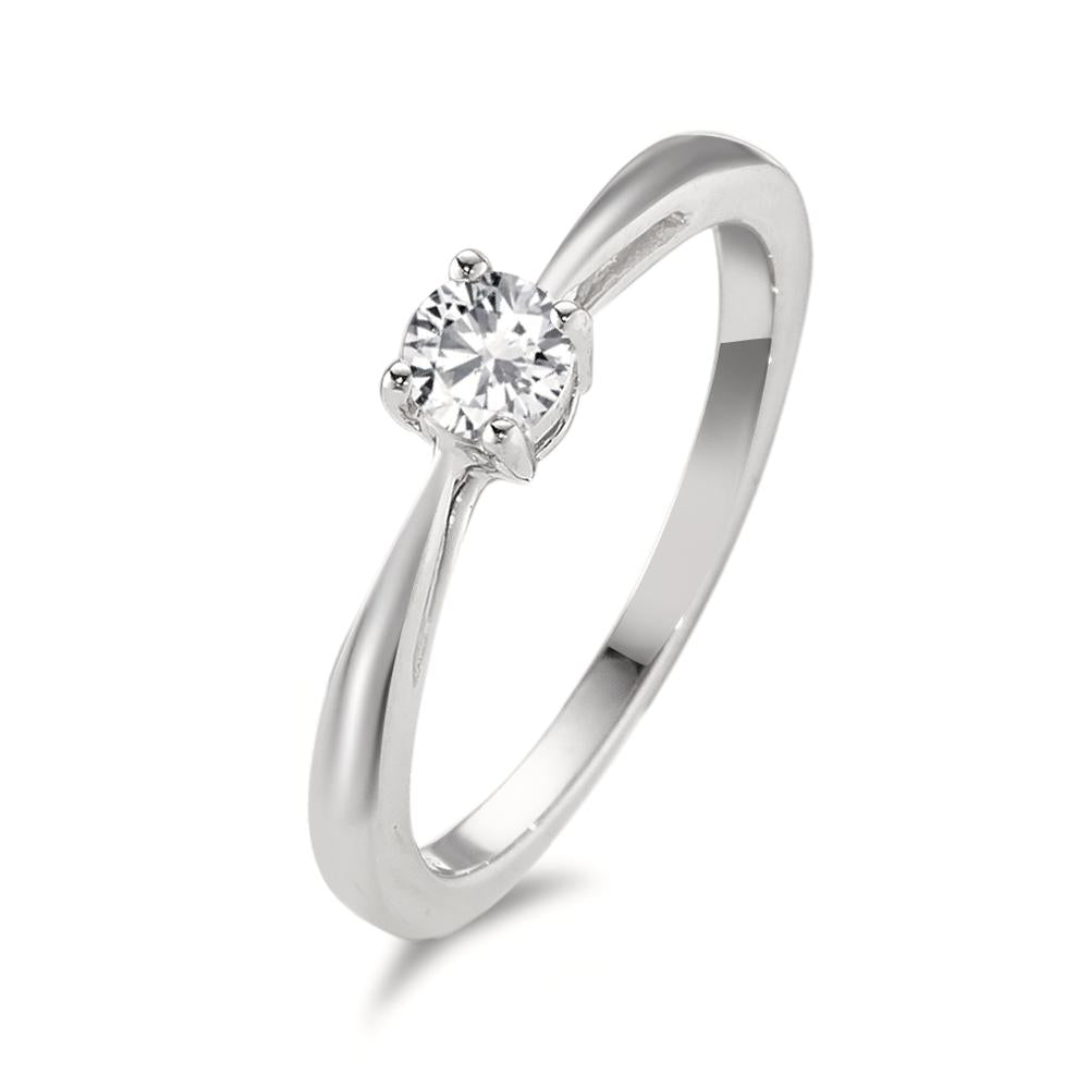 Solitaire ring 750/18K witgoud Diamant 0.25 ct, w-si