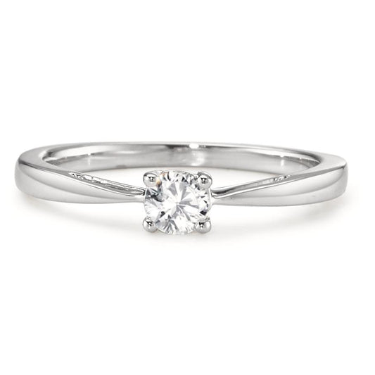 Solitaire ring 750/18K witgoud Diamant 0.25 ct, w-si